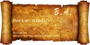 Bertan Alpár névjegykártya